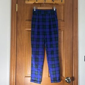 Plaid Wool Trousers